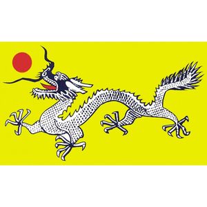 Groene Chinese draken vlag 90 x 150 cm