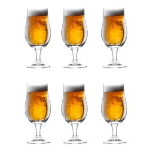 Bierglazen op voet - 12x stuks - glas - 370 ml - speciaal bier - bierglas