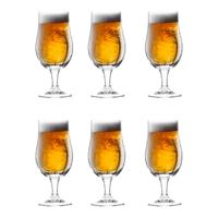 Bierglazen op voet - 12x stuks - glas - 370 ml - speciaal bier - bierglas - thumbnail