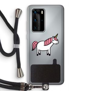 Eenhoorn: Huawei P40 Pro Transparant Hoesje met koord