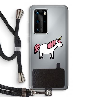 Eenhoorn: Huawei P40 Pro Transparant Hoesje met koord