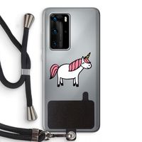 Eenhoorn: Huawei P40 Pro Transparant Hoesje met koord