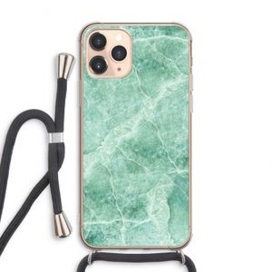 Groen marmer: iPhone 11 Pro Max Transparant Hoesje met koord