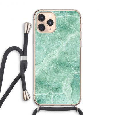 Groen marmer: iPhone 11 Pro Max Transparant Hoesje met koord