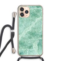 Groen marmer: iPhone 11 Pro Max Transparant Hoesje met koord
