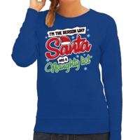 Foute Kersttrui - sweater - Im the reason why Santa has a naughty list - blauw - voor dames