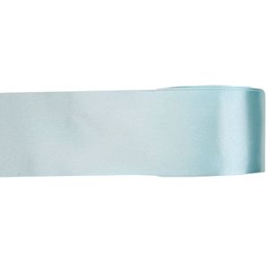 1x Lichtblauwe satijnlint rollen 2,5 cm x 25 meter cadeaulint verpakkingsmateriaal - Cadeaulinten