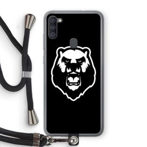 Angry Bear (black): Samsung Galaxy A11 Transparant Hoesje met koord