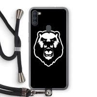Angry Bear (black): Samsung Galaxy A11 Transparant Hoesje met koord