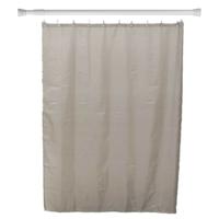 Douchegordijn en ophangstang - uitschuifbaar 70-120 cm - taupe - met ringen