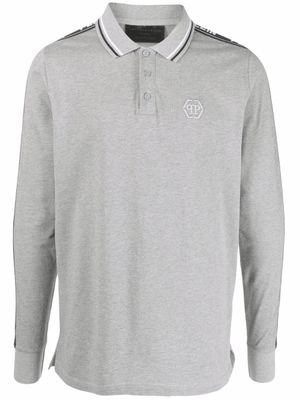 Philipp Plein polo à logo brodé - Gris