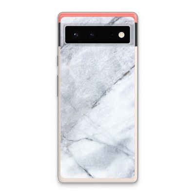 Witte marmer: Google Pixel 6 Transparant Hoesje