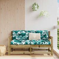 Tuinstoelen 2 st met kussens gempregneerd grenenhout