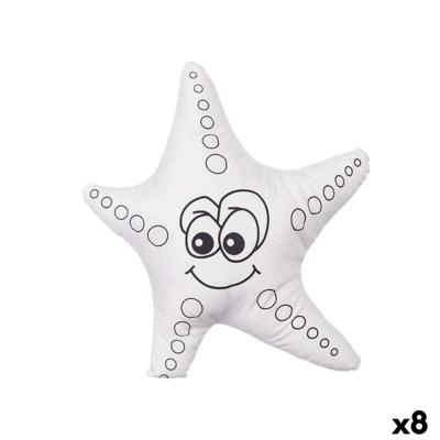 Knuffel om in te kleuren Pincello Wit Zwart Stof 26 x 26 x 8 cm Zeester (8 Stuks)