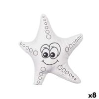 Knuffel om in te kleuren Pincello Wit Zwart Stof 26 x 26 x 8 cm Zeester (8 Stuks)