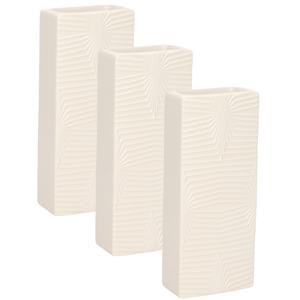 Waterverdamper - 6x - creme wit - keramiek - 400 ml - radiatorbak luchtbevochtiger - 7,4 x 17,7 cm