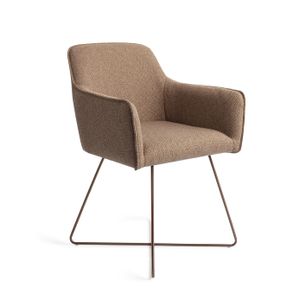 Jesper Home Eetkamerstoel 'Hofu' Cross Rose, kleur French Toast