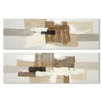 Schilderij Home ESPRIT Bruin Grijs Abstract Stads 150 x 3 x 50 cm (2 Stuks)