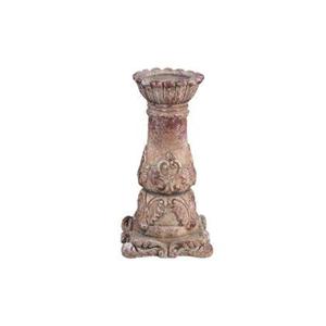 PTMD Burnt Red cream cement candle holder square base