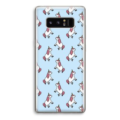 Eenhoorns overal: Samsung Galaxy Note 8 Transparant Hoesje