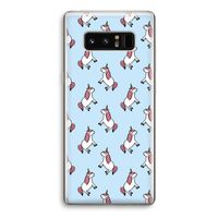 Eenhoorns overal: Samsung Galaxy Note 8 Transparant Hoesje