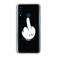 Middle finger black: Samsung Galaxy A20s Transparant Hoesje