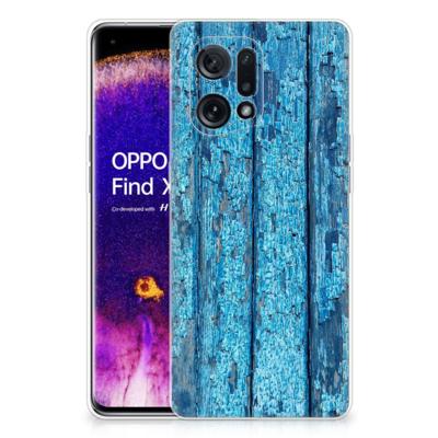 OPPO Find X5 | Bumper Hoesje | Wood Blue