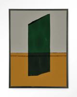 Urban Cotton Wandkleed 'Geen Mosgroen' 80 x 110cm in Floating Frame - black