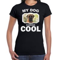 Mastiff honden t-shirt my dog is serious cool zwart voor dames - thumbnail