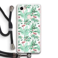 Flamingo bladeren: Pixel 3 Transparant Hoesje met koord