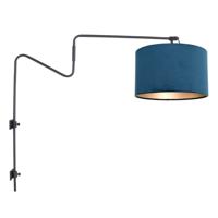 Steinhauer Wand leeslampLinstrom met blauw velvet kap - 3727ZW