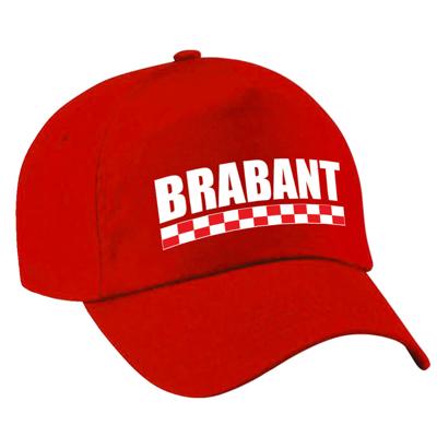 Brabant thema baseballcap - petje - rood - voor dames en heren - Provincie vlag kleuren - Carnaval