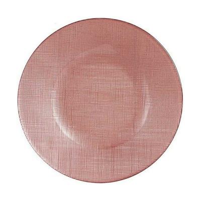 Dinerbord Roze Glas 21 x 2 x 21 cm (6 Stuks)
