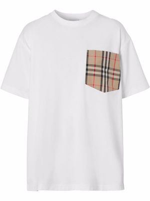 Burberry t-shirt en coton à motif Vintage Check - Blanc