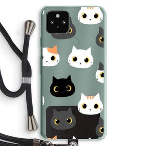 Katten: Pixel 5a 5G Transparant Hoesje met koord