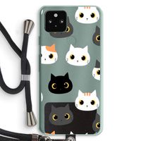 Katten: Pixel 5a 5G Transparant Hoesje met koord