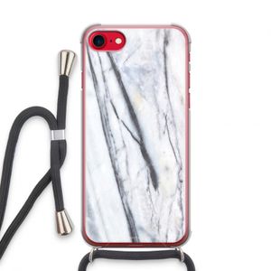 Gestreepte marmer: iPhone SE 2020 Transparant Hoesje met koord