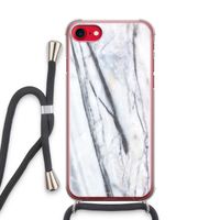 Gestreepte marmer: iPhone SE 2020 Transparant Hoesje met koord