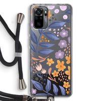 Flowers with blue leaves: Xiaomi Redmi Note 10 Pro Transparant Hoesje met koord