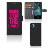 Nokia G11 | G21 Hoesje met naam Woke Up - Origineel Cadeau Zelf Maken Nokia G11 | G21 Hoesje met naam Woke Up - Origineel Cadeau Zelf Maken