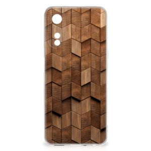 Bumper Hoesje voor OPPO A78 5G | A58 5G Wooden Cubes