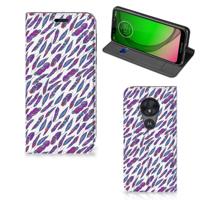 Motorola Moto G7 Play | Hoesje met Magneet | Feathers Color