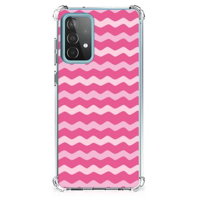 Samsung Galaxy A52 4G/5G Doorzichtige Silicone Hoesje Waves Pink Samsung Galaxy A52 4G/5G Doorzichtige Silicone Hoesje Waves Pink