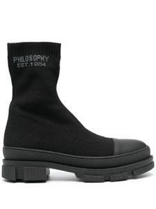 Philosophy Di Lorenzo Serafini bottines en maille à logo - Noir