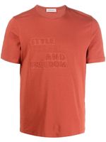 Corneliani t-shirt en coton à logo en relief - Rouge - thumbnail