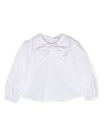 Monnalisa blouse à détail de nœud en coton - Blanc