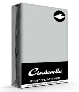 Cinderella Jersey Split-Topper Hoeslaken Light Grey-Lits-jumeaux (160x200/210 cm)