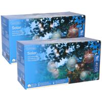 Lumineo Lichtsnoer op zonne-energie - 2x snoertjes - tuinverlichting - 470 cm - lichtslinger