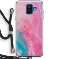 Roze explosie: Samsung Galaxy A6 (2018) Transparant Hoesje met koord