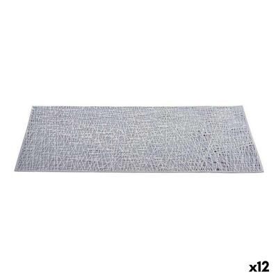 Placemat Kinvara Zilverkleurig Zilver Plastic 30 % Polyester 45 x 0,01 x 30 cm (12 Stuks)